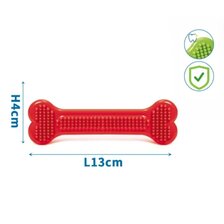 Nobleza dentálna hračka kosť s výstupkami 13 x 4 cm červená